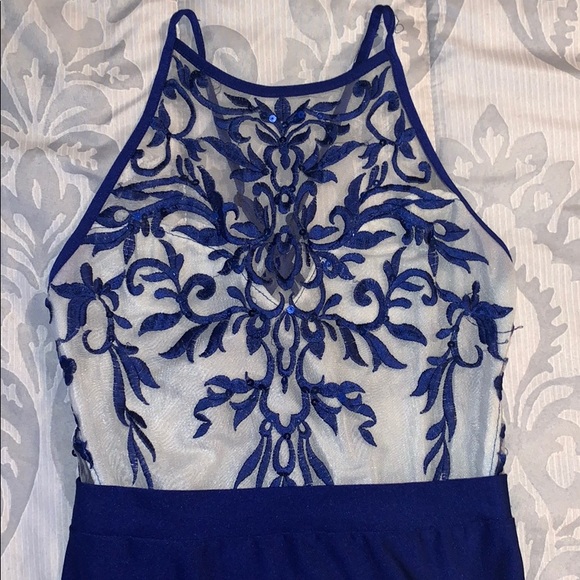 Dresses & Skirts - Navy blue lace top dress